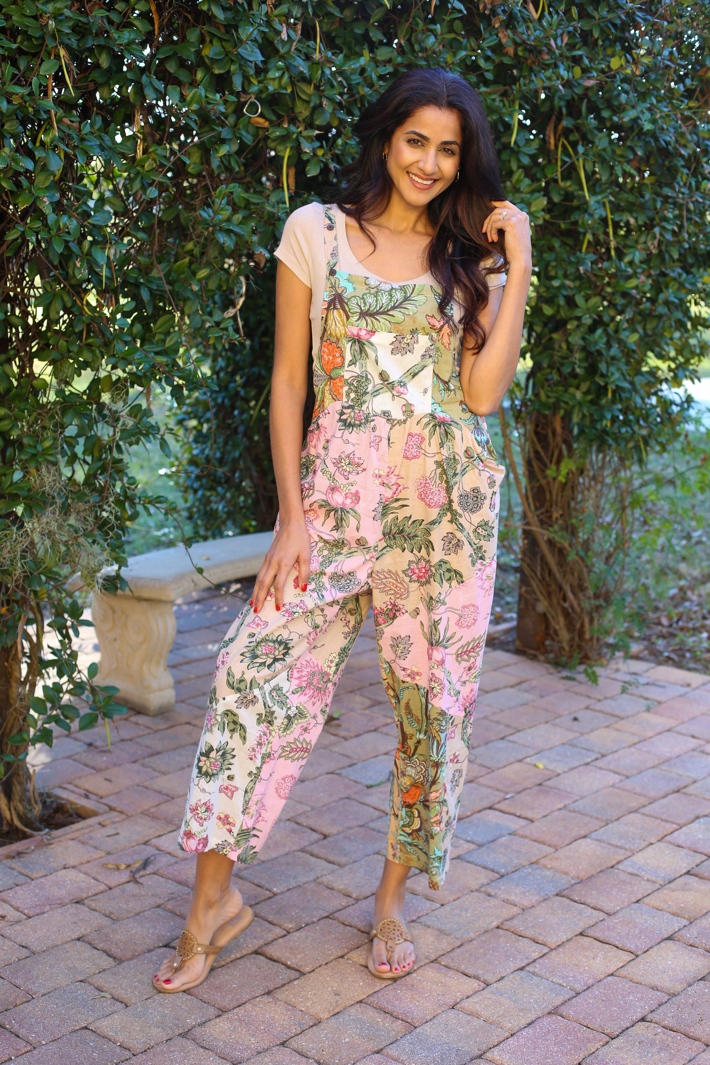 Floral Pastel Patchwork Overall: Wild Botanique