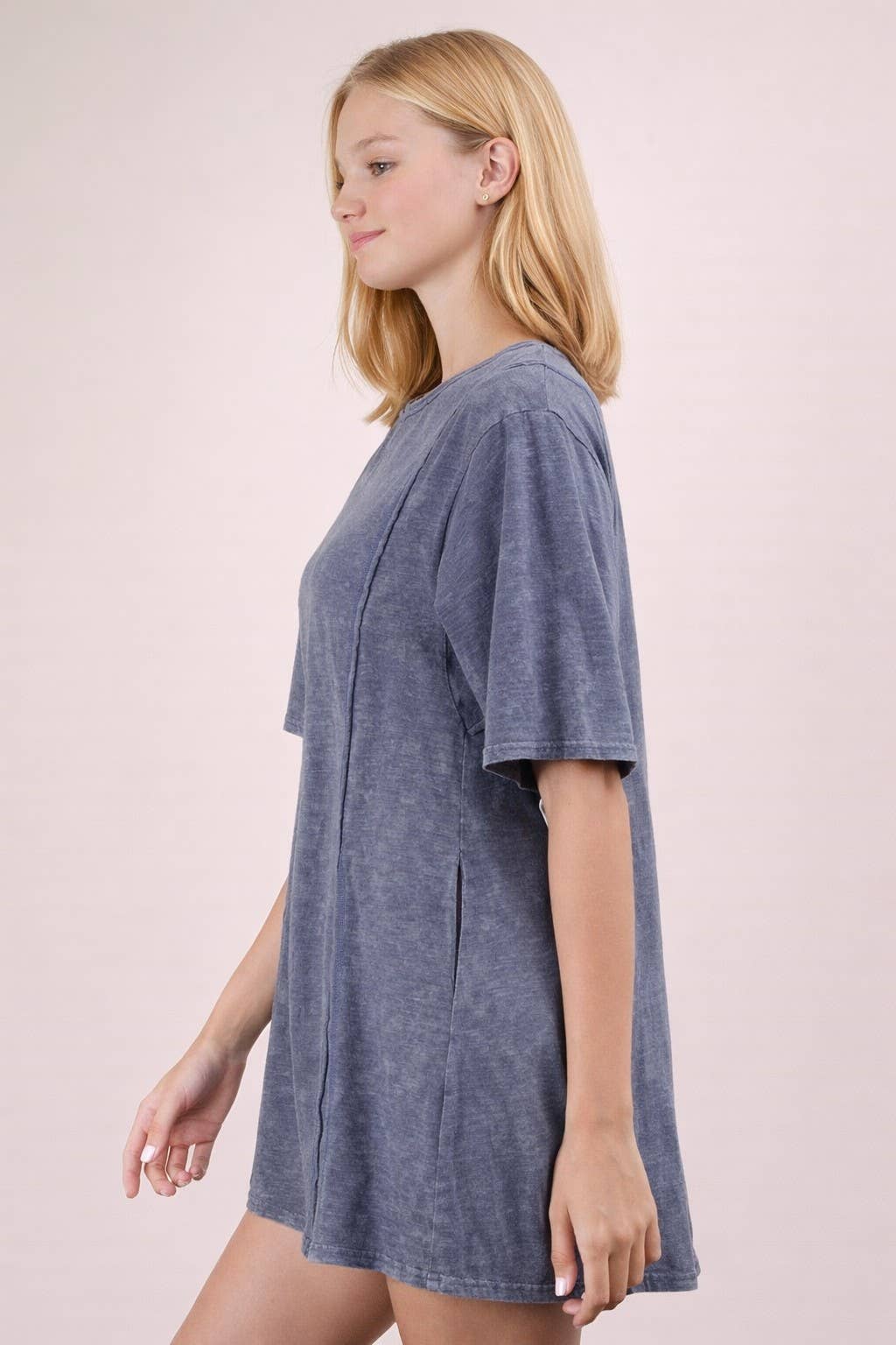 Mineral Washed Oversized Knit Comfy Romper: SAGE