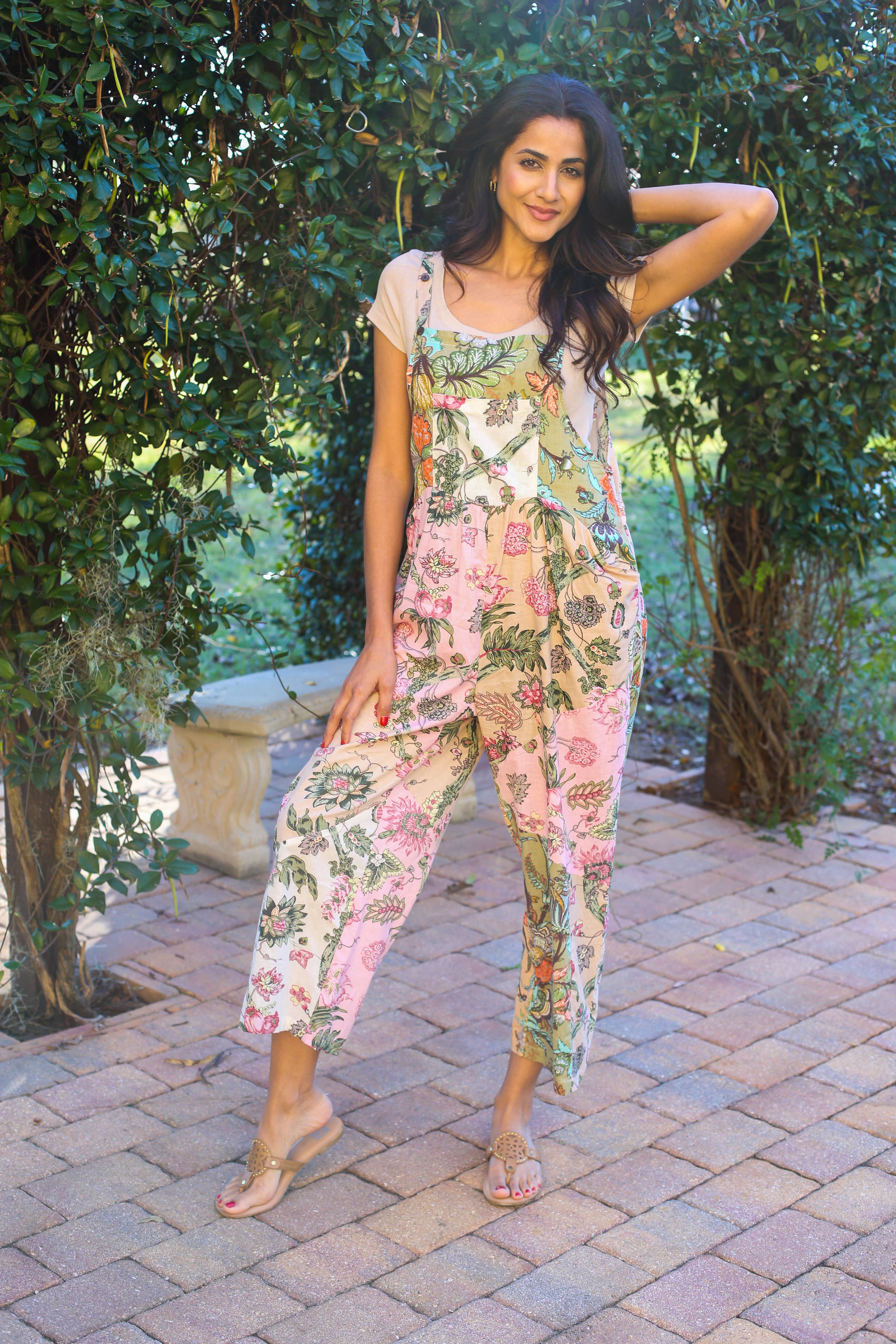 Floral Pastel Patchwork Overall: Wild Botanique