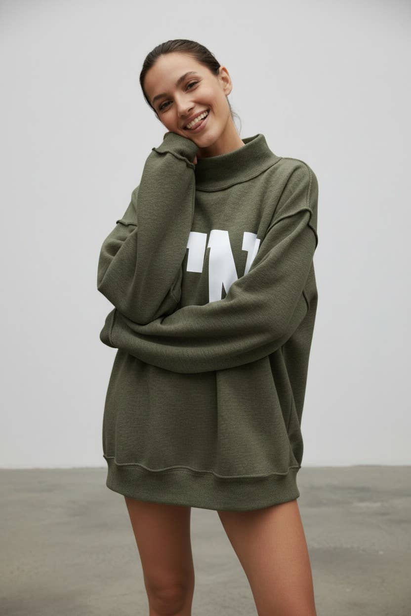 TN Olive Floral Mock REVERSIBLE