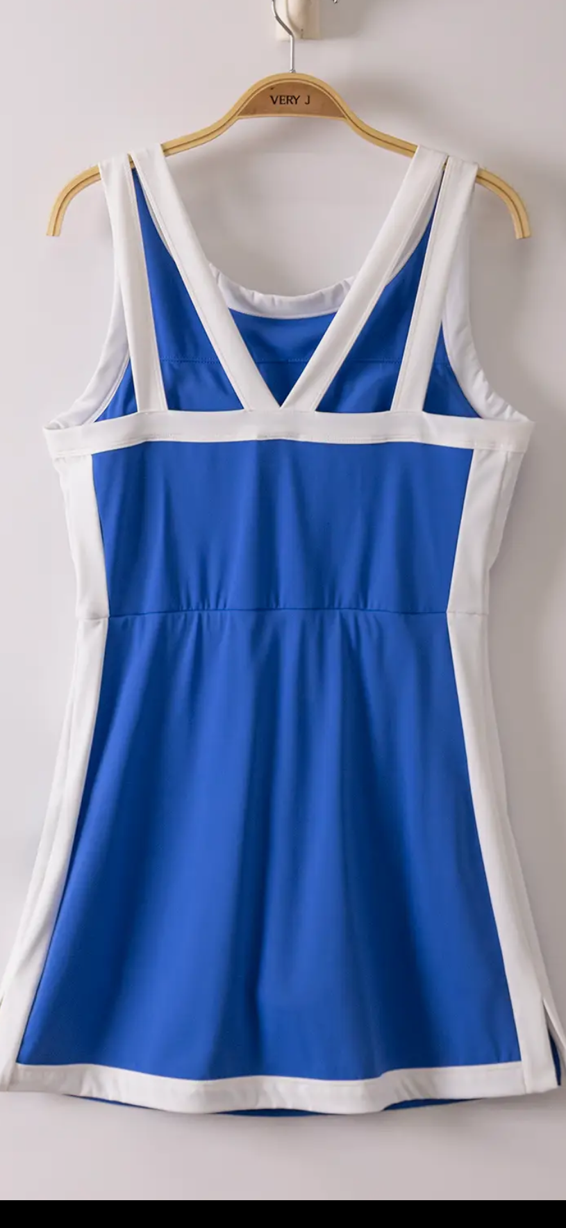 Color block, activewear mini dress with bra cap