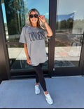 Dingers gray graphic tee