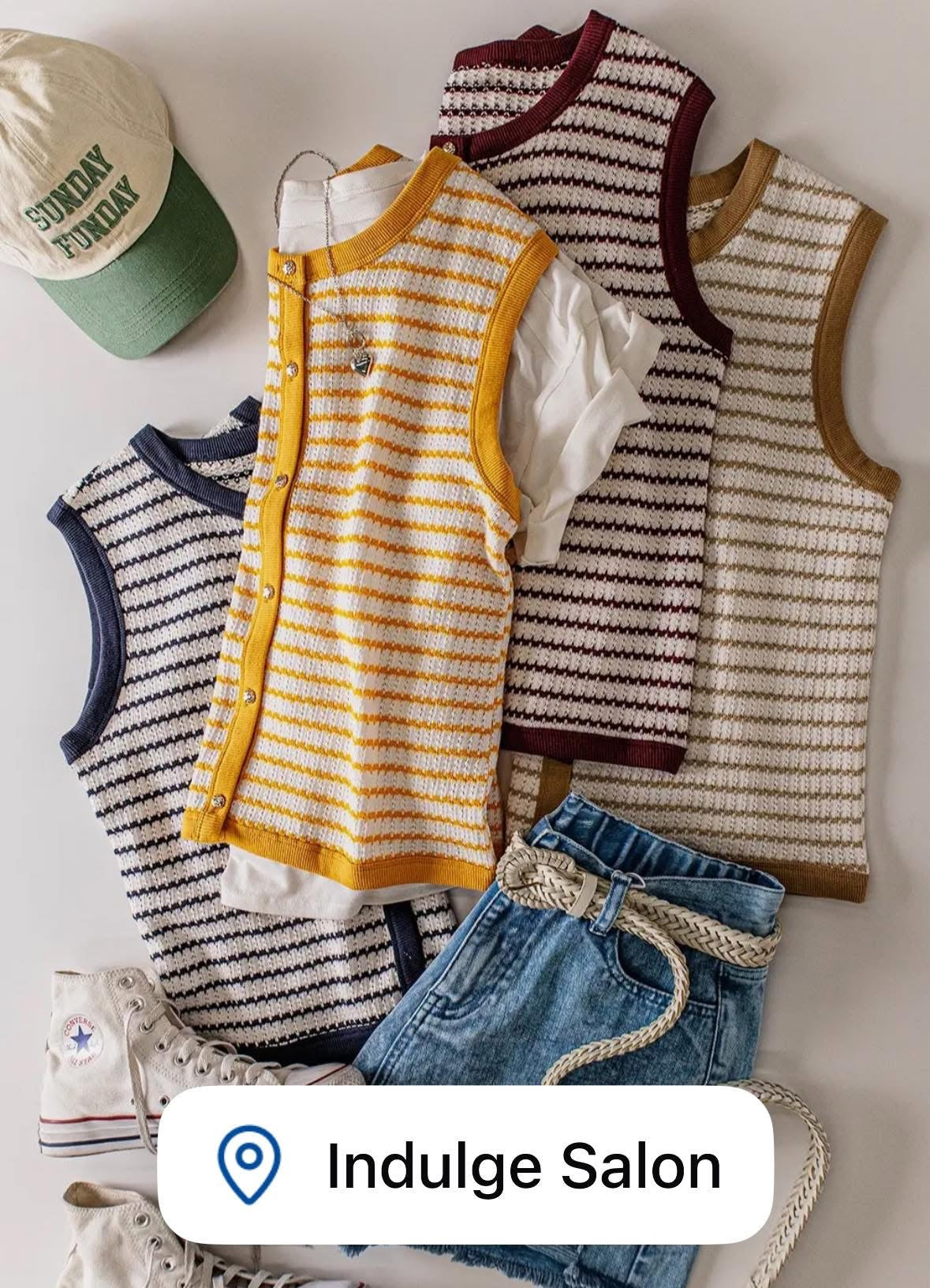 Stripe knit button down