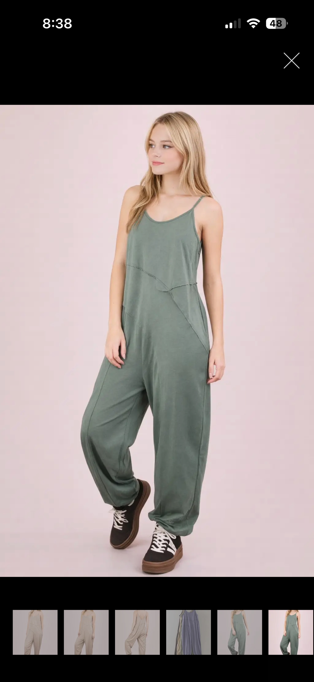 Sleeveless knit comfy casual jumpsuit