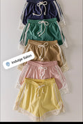 Lace trim active shorts