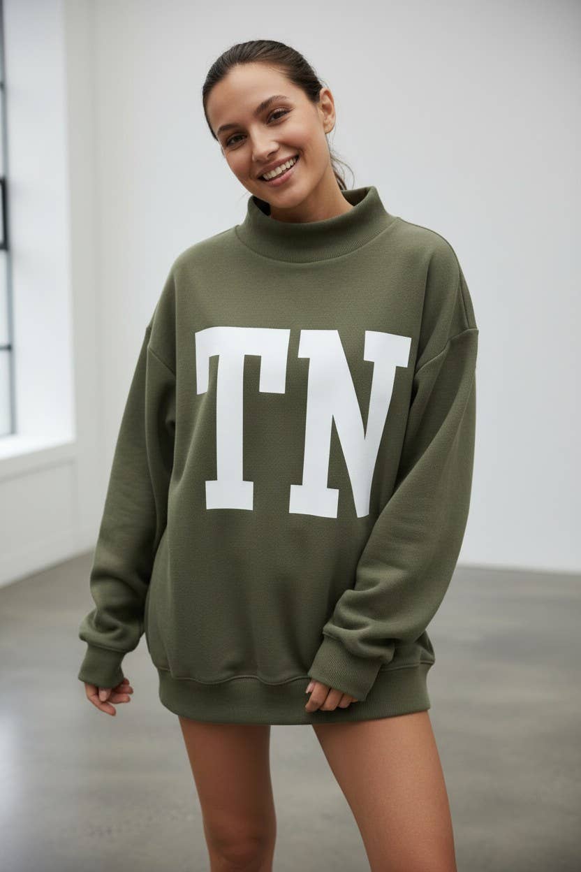 TN Olive Floral Mock REVERSIBLE