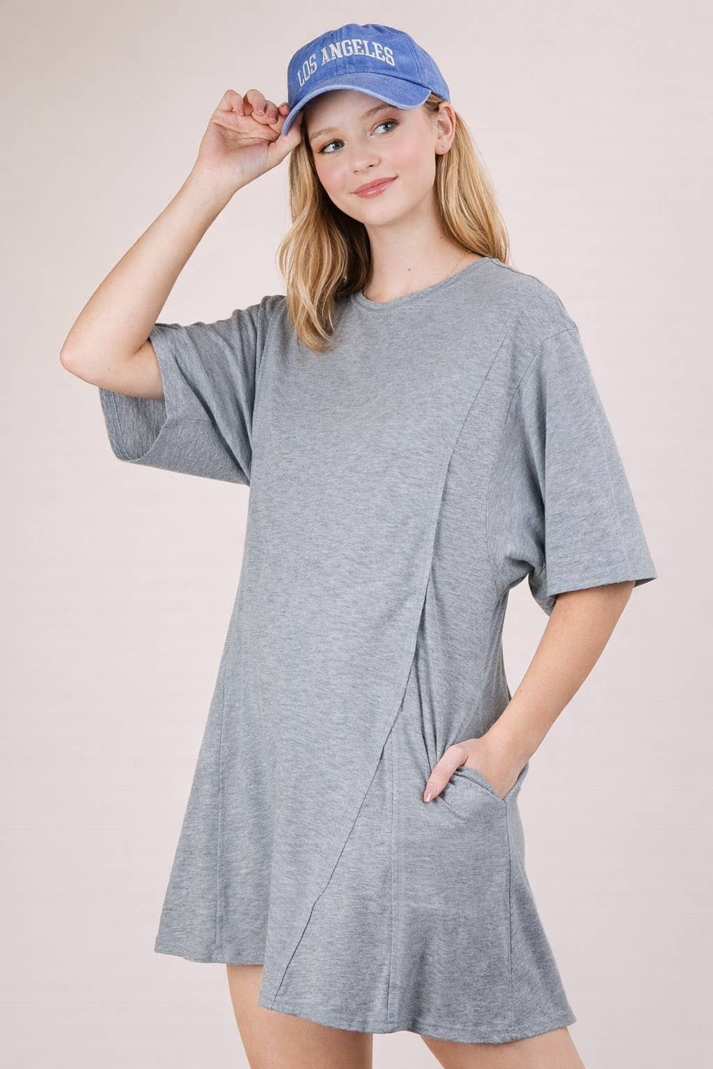 Mineral Washed Oversized Knit Comfy Romper: SAGE
