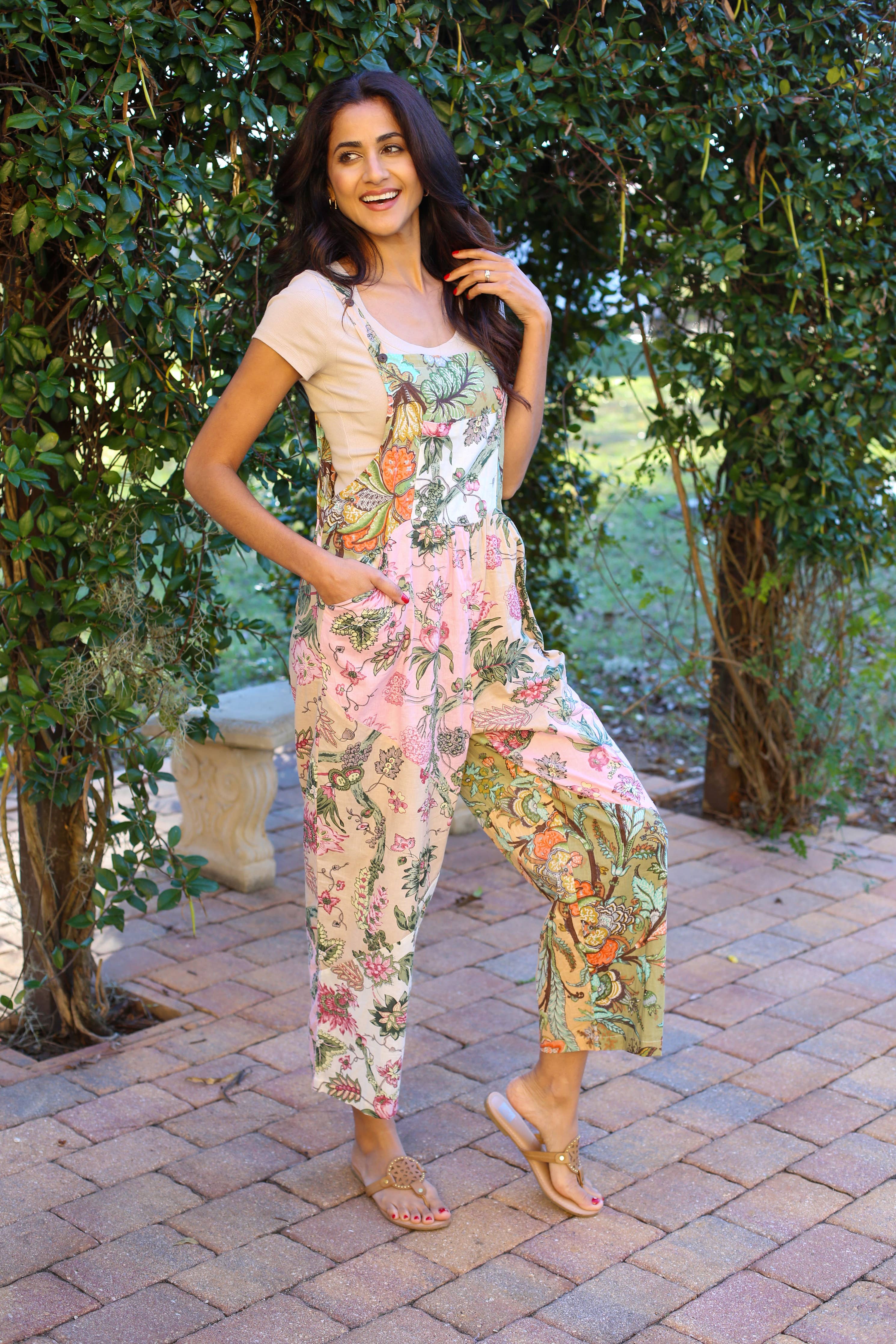 Floral Pastel Patchwork Overall: Wild Botanique