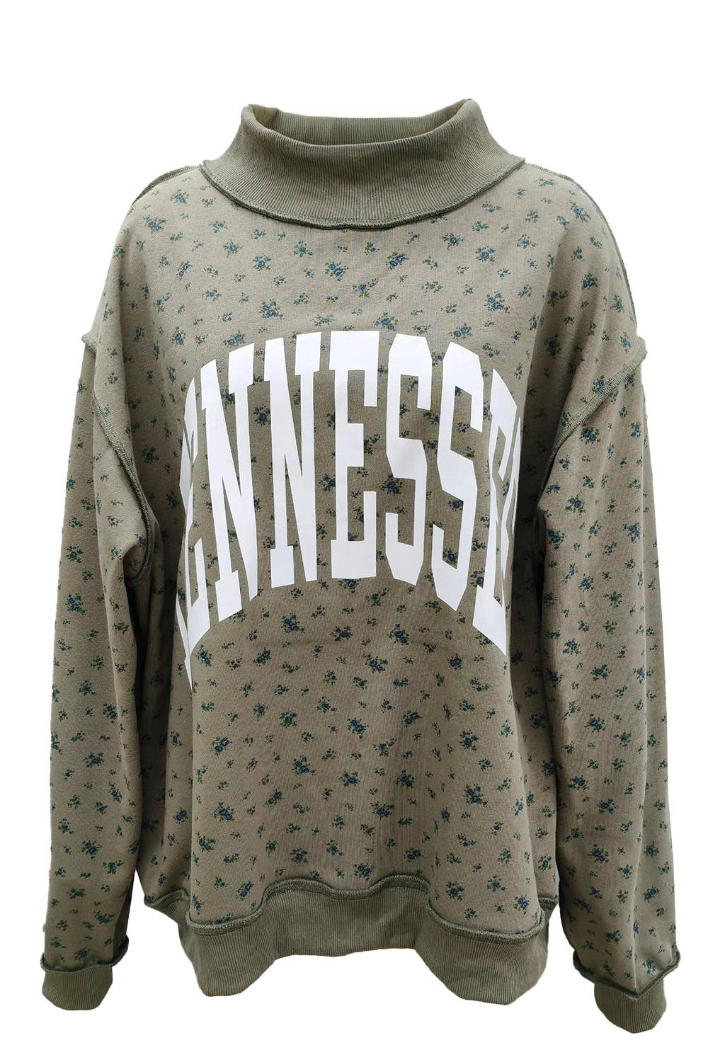 TN Olive Floral Mock REVERSIBLE